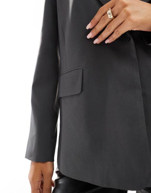 Pull&Bear - Blazer oversize grigio, 4 di 4