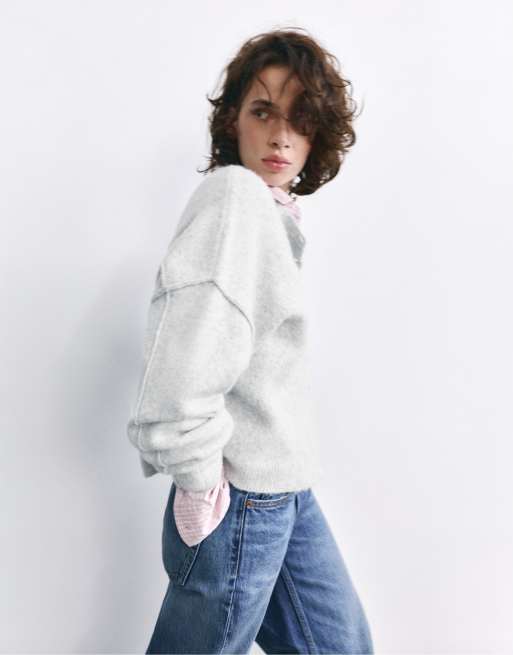 Pull&Bear blød strikcardigan i lysegrå, 4 af 7