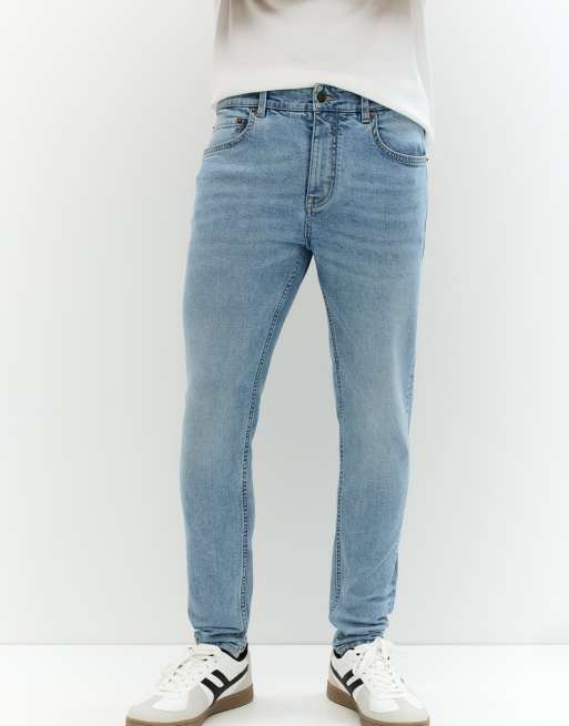 Pull&Bear – Blekblå, smala jeans