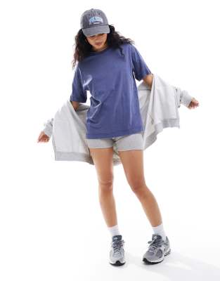 Pull&Bear – Blekblå t-shirt i oversize