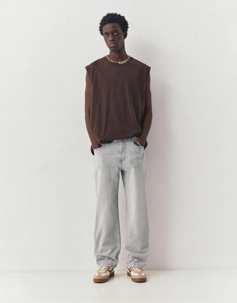 Pull&Bear – Blekgrå jeans med raka ben - view 1