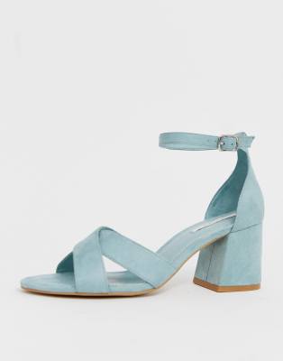 teal block heel sandals