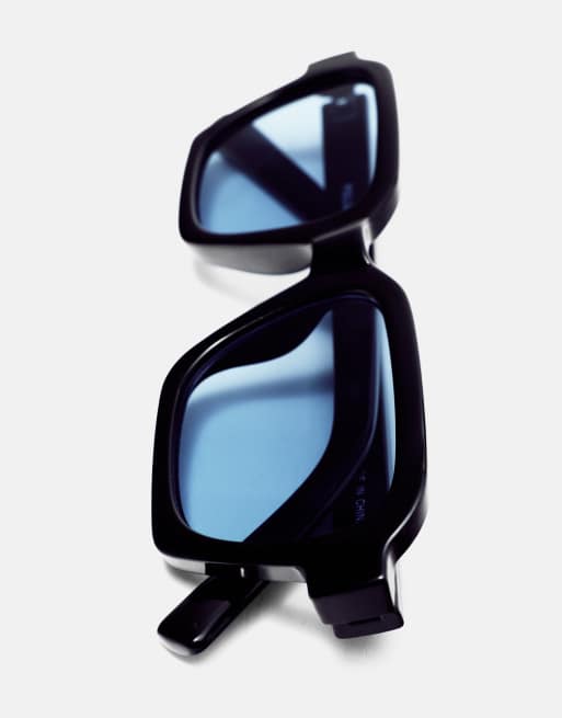 Pull&Bear Blue-lens sunglasses in black, 3 of 5