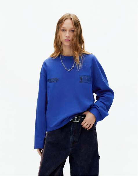 Pull&Bear Blue stranger things t-shirt in faded blue - view 1