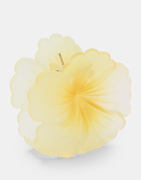 Pull&Bear – Blumen-Haarklammer in Gelb - view 1