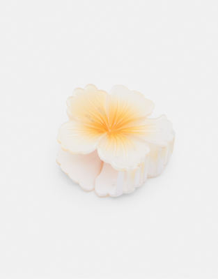 Pull & Bear - Blumen-Haarklammer in Weiß