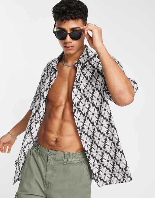 Pull&Bear blurry print shirt in black