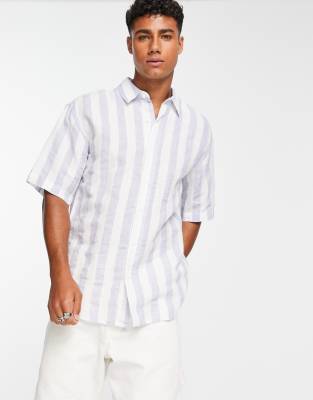 Pull&Bear blurry striped shirt in white