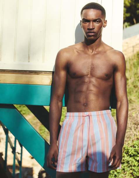 Pull&Bear - Boardshort à imprimé rayures - view 1