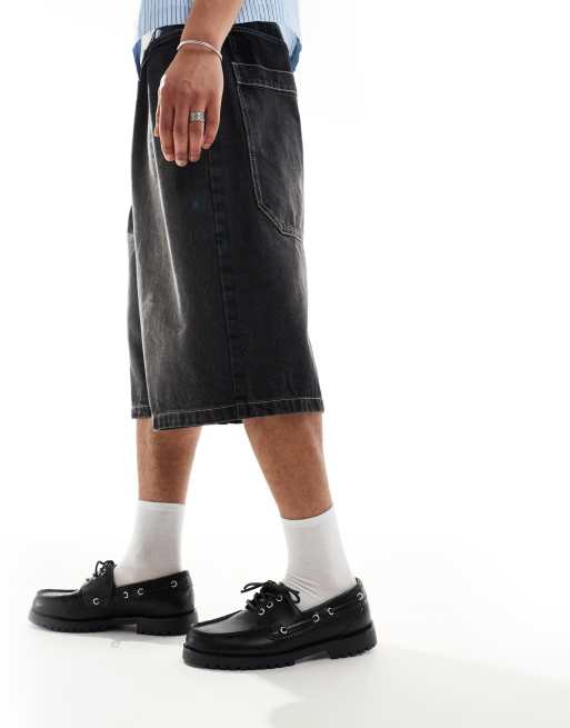 Pull&Bear boat shoes in black