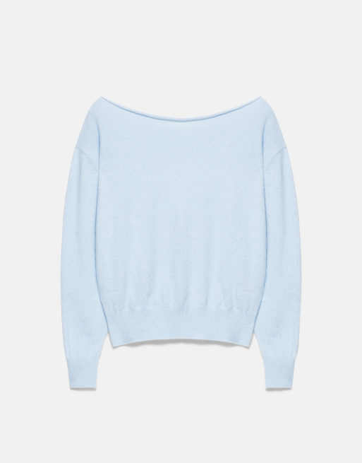 Pull&Bear Boatneck jumper in light blue, 5 of 7