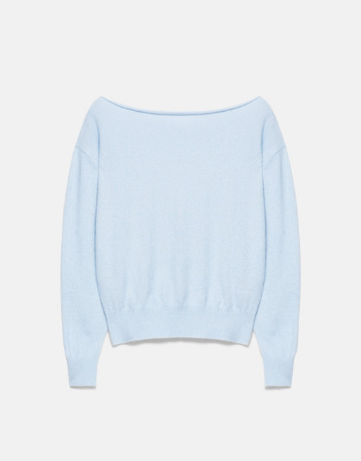 Pull&Bear Boatneck jumper in light blue, 7 of 7