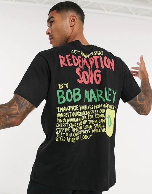 Pull&Bear Bob Marley t-shirt in black