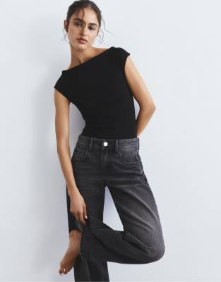 Pull & Bear - Body à manches courtes - Noir
