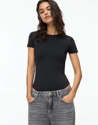 Pull & Bear - Body aus Polyamid in Schwarz