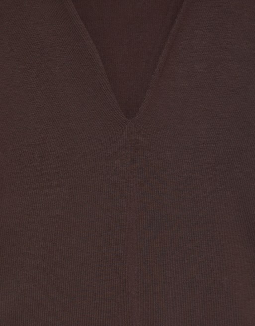 Pull&Bear body con scollo a V marrone, 6 di 7