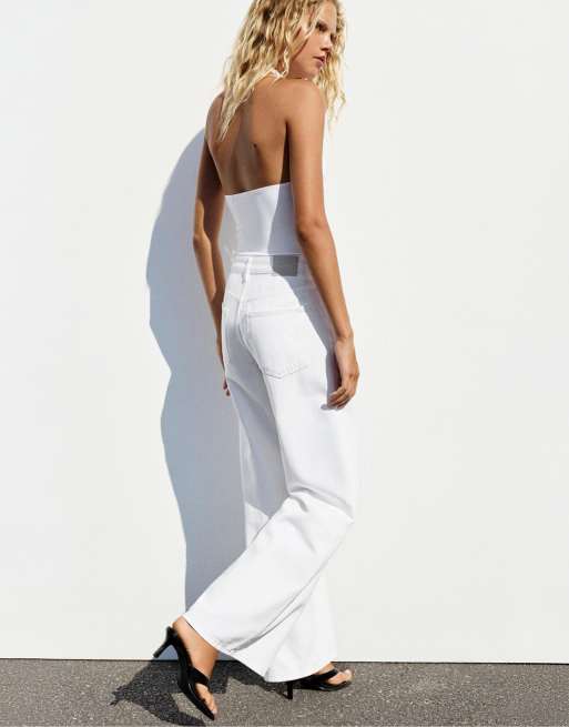 Pull&Bear - Body dos nu à strass - Blanc, 2 de 7