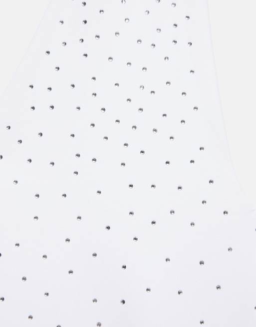 Pull&Bear - Body dos nu à strass - Blanc, 6 de 7