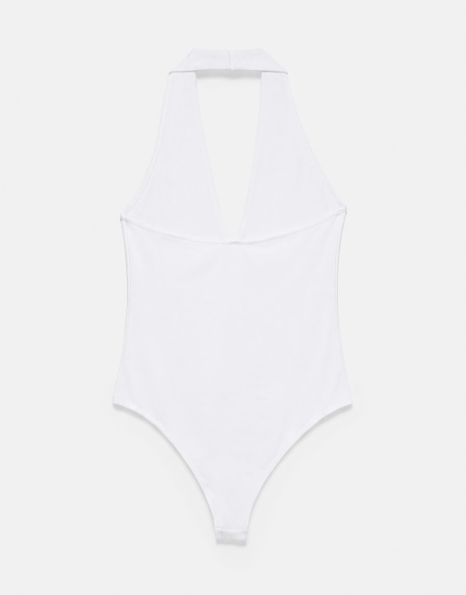 Pull&Bear - Body dos nu à strass - Blanc, 7 de 7