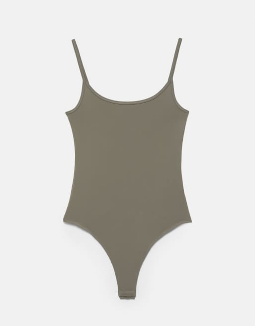 Pull&Bear - Body en polyamide à bretelles fines - Vert, 6 de 7