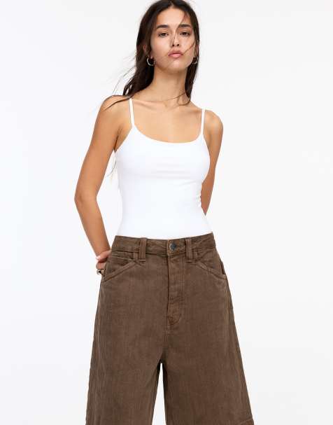 Pull&Bear - Body in poliammide bianco con spalline sottili - view 1