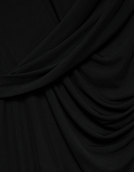 Pull&Bear body in tulle drappeggiato nero, 6 di 7