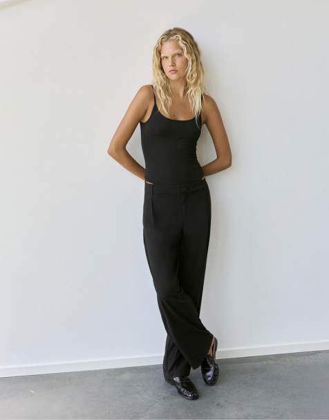 Pull&Bear - Body van polyamide met dunne bandjes in zwart - view 1