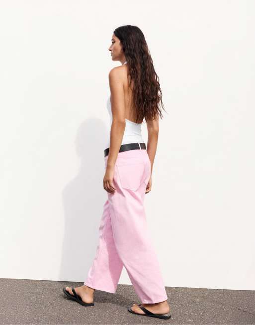 Pull&Bear bodystocking med halterneck og rynkeeffekt i hvid, 2 af 7
