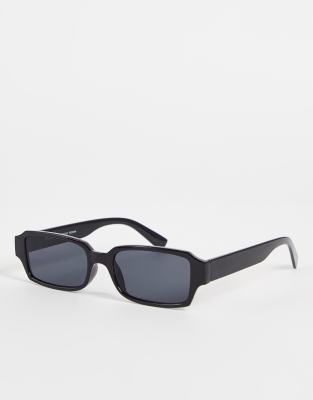 Pull&Bear bold rectangular sunglasses in black - ASOS Price Checker