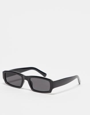 Pull&Bear Pull&Bear bold rectangular sunglasses in black