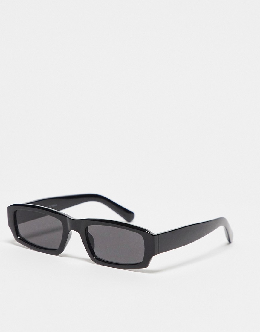 Pull & Bear bold rectangular sunglasses in black