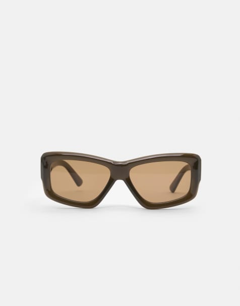 Pull&Bear Bold resin sunglasses in brown - view 1