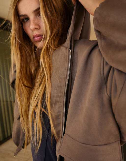 Pull&Bear bomber à capuche en coloris mink, 4 de 7