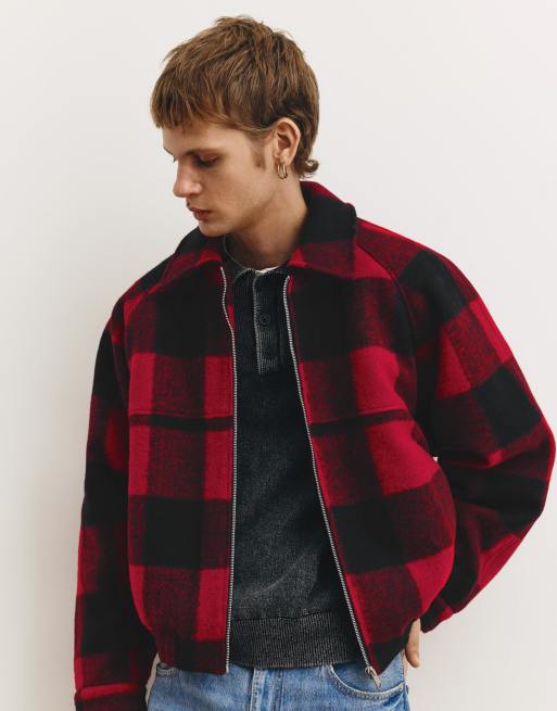 Pull&Bear - Bomber à carreaux - Multicolore