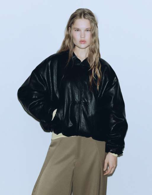 Pull&Bear Bomber avec fermetures type pompier noir, 4 de 7