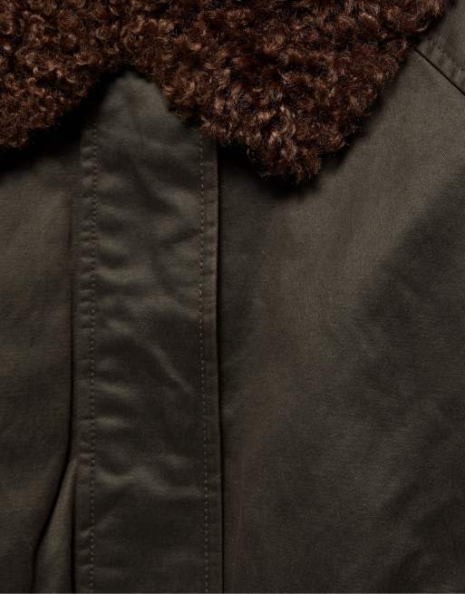 Pull&Bear bomber ciré marron foncé, 7 de 7