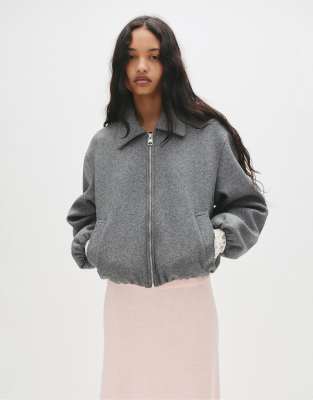 Pull & Bear - Bomber doux - Gris moyen