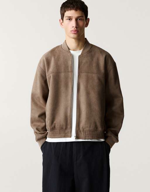 Pull&Bear - Bomber en imitation daim - Sable