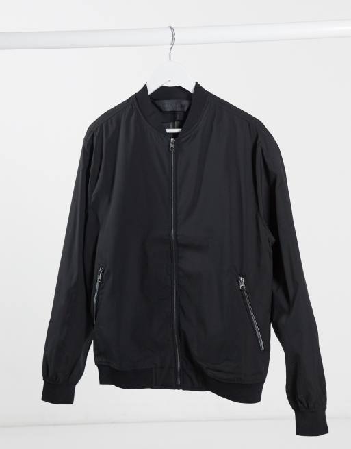 Pull&Bear bomber jacket in black | ASOS