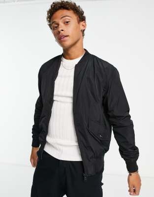 Pull&Bear bomber jacket in black