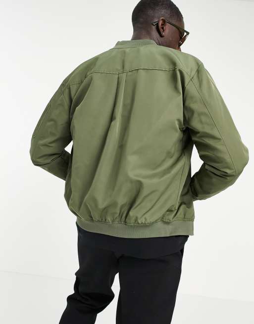 Pull&Bear bomber jacket in green ASOS