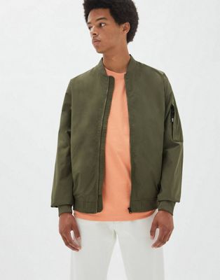 Pull&Bear bomber jacket in khaki
