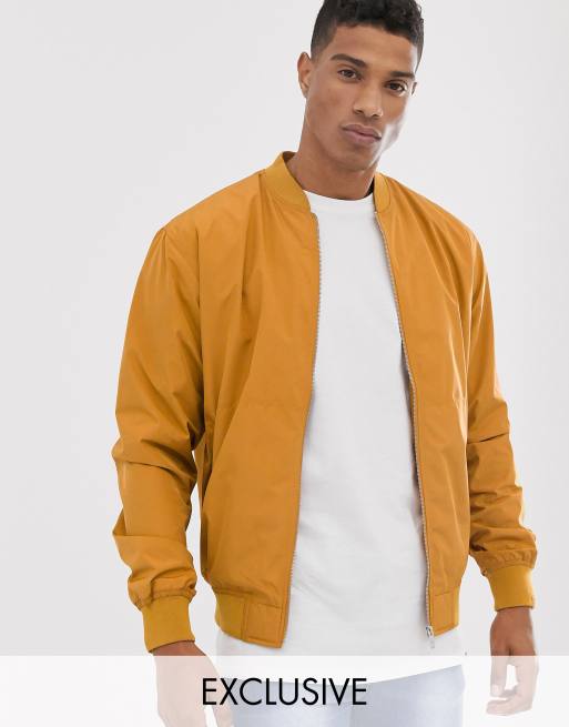 Mustard yellow shop bomber jacket