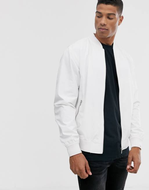 Pull and shop bear white jacket