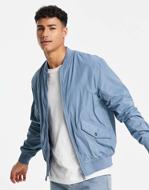 Pale blue bomber on sale jacket