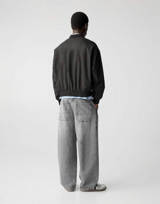 Pull&Bear Bomber leggero nero ASOS