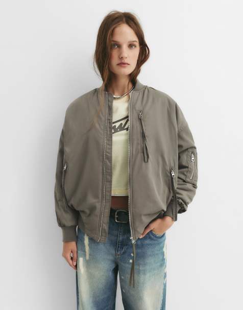 Pull&Bear - Bomber oversize - Kaki - view 1