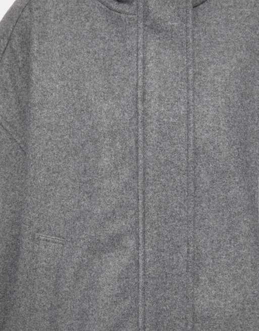 Pull&Bear bomberjacka med hög krage i gråmelerad, 6 av 7