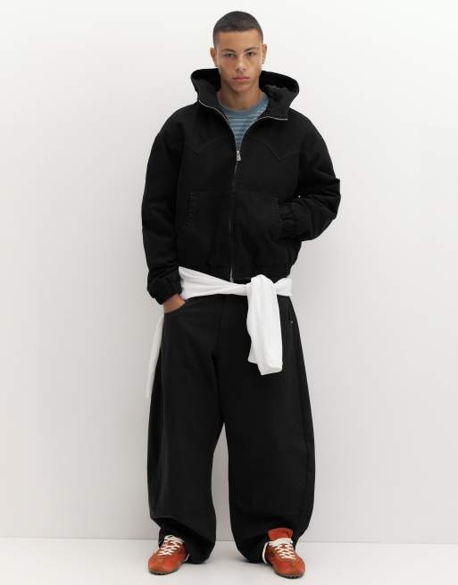 Pull&Bear bomberjacka med huva i svart, 4 av 7