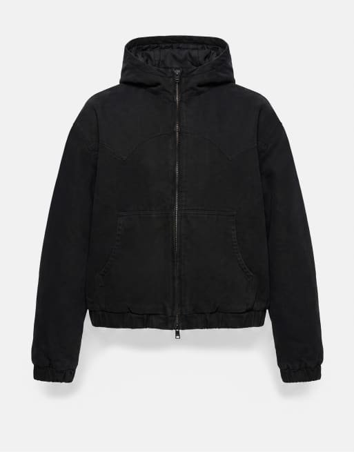 Pull&Bear bomberjacka med huva i svart, 7 av 7